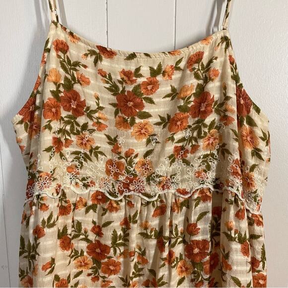 American Eagle Floral Print Tiered Boho Babydoll Dress Size L - Picture 3 of 6